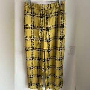 Marni and Uniqlo Drape Relaxed Wide Straight Pants yellow and black size large